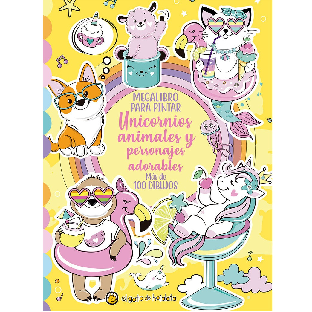 Megalibro para pintar: Unicornios, animales y personajes adorables Megalibro para pintar: Unicornios, animales y personajes adorables